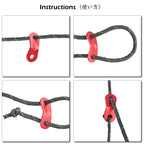 Triwonder Guyline Cord Adjuster Rope Tensioner Tent Guy Line Paracord Tightener Loop Alien Aluminum Alloy For Camping Hiking (Re