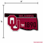 Rico Industries Ncaa Oklahoma Sooners State Shape Shape Cut Pennant - Home And Living Room D  Cor - Soft Felt Ez To Hang