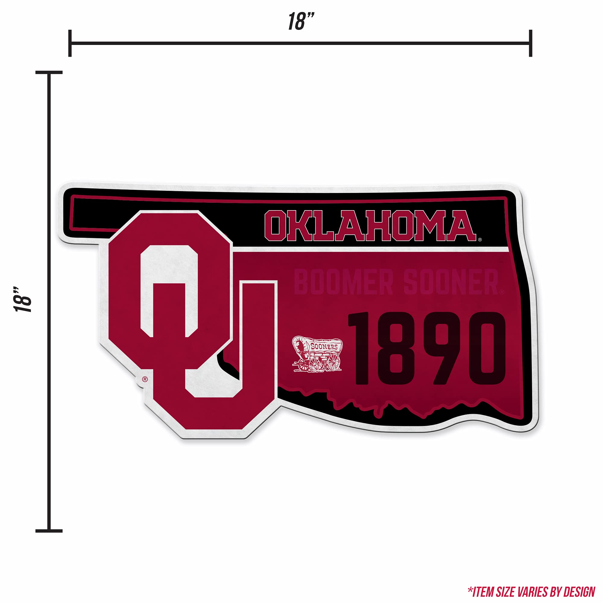 Rico Industries Ncaa Oklahoma Sooners State Shape Shape Cut Pennant - Home And Living Room D  Cor - Soft Felt Ez To Hang