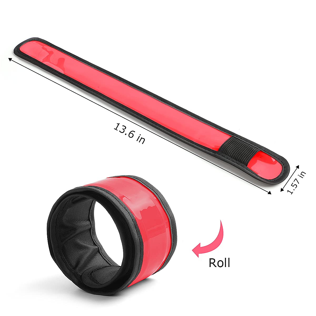 Esonstyle 6 Pcs Red Led Light Up Band Slap Bracelets, Night Safety Wrist Band For Cycling Walking Running Concert Camping Outdoo