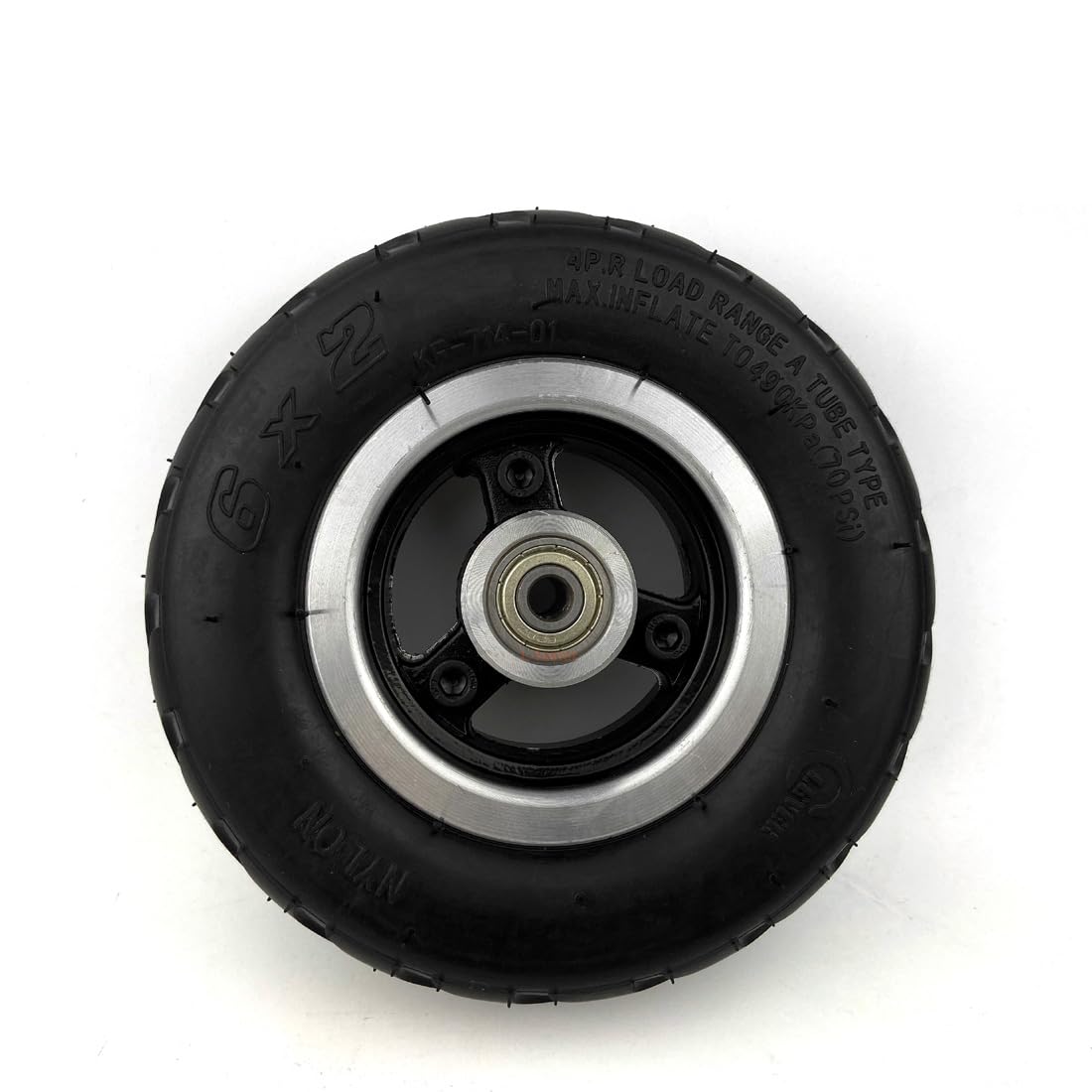6 Inch Scooter Wheel 6x2 Wheel With Air Tire Or Solid Tire Metal Hub With 608 Bearings 8mm Axle Hole Trolley Cart Wheel (Solid W