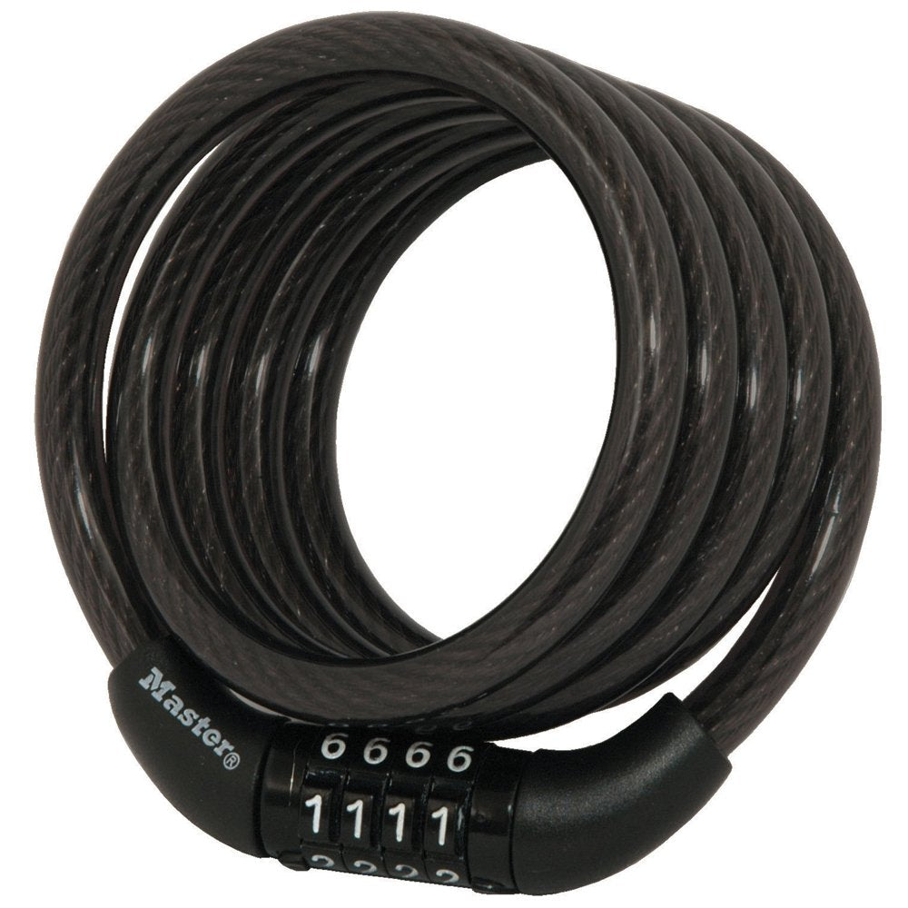 Master Lock Bike Lock Cable With Combination Black, 8143D