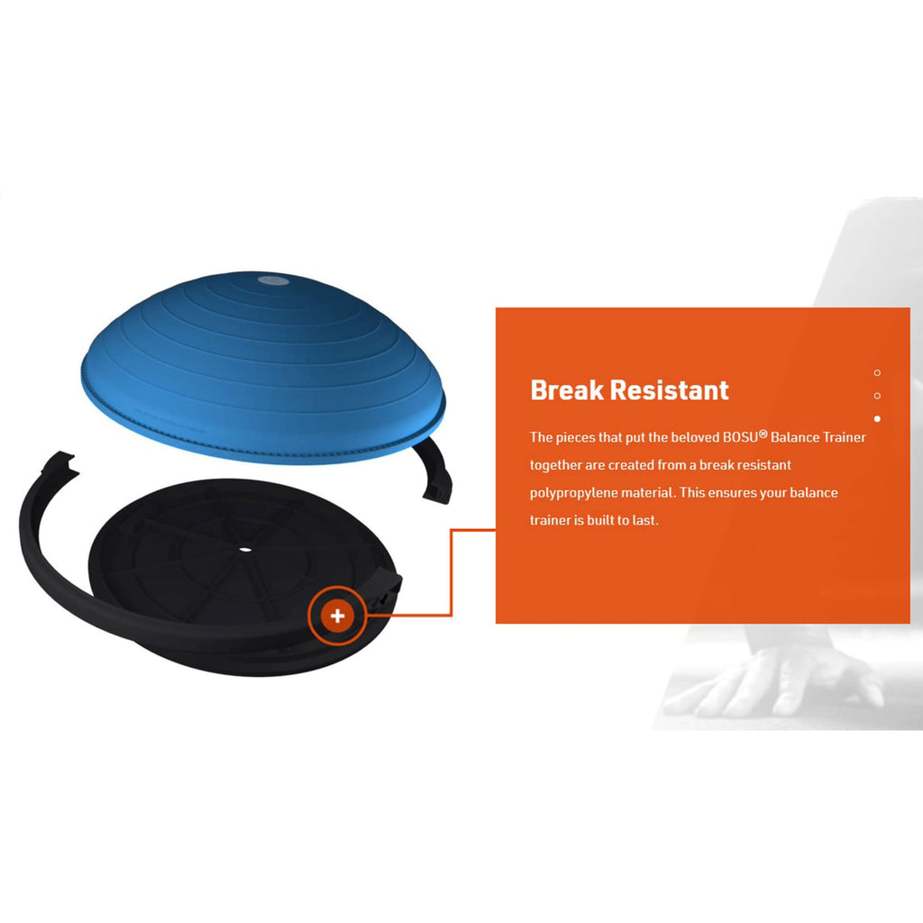 Bosu Multi Functional Original Home Gym 26 Inch Full Body Balance Strength Trainer Ball Equipment With Guided Workouts And Pump,