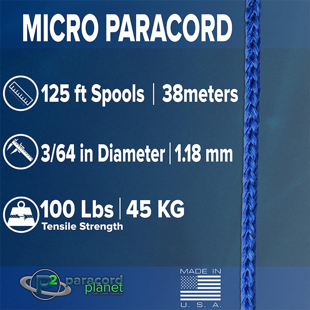 Paracord Planet Micro Paracord - Thin Braided Cord For Crafting, Fishing, And Diy Projects In 125 Ft Spools - Gecko
