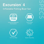 Intex 68324Ep Excursion 4 Inflatable Boat Set: Includes Deluxe 54In Aluminum Oars And High-Output Pump - Adjustable Seats With B