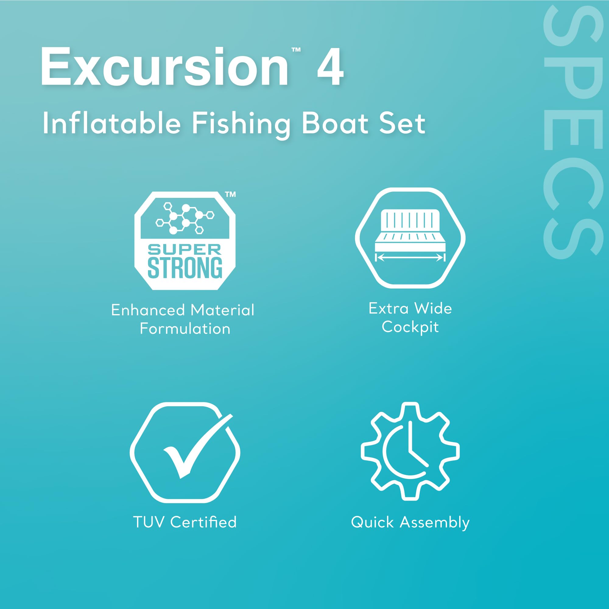 Intex 68324Ep Excursion 4 Inflatable Boat Set: Includes Deluxe 54In Aluminum Oars And High-Output Pump - Adjustable Seats With B