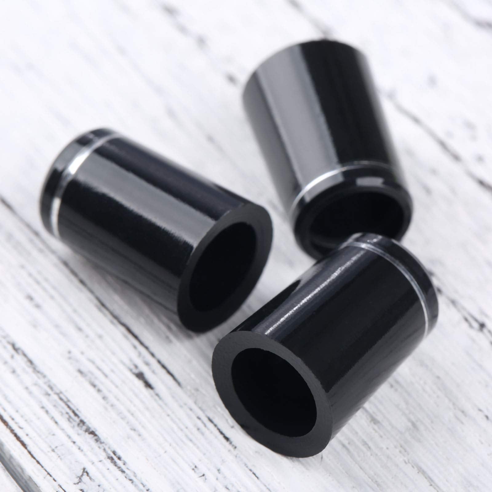 Muxsam 10Pcs .370 Black Golf Tapered Ferrules Compatible For Irons Shaft Universal With Single Silver Ring