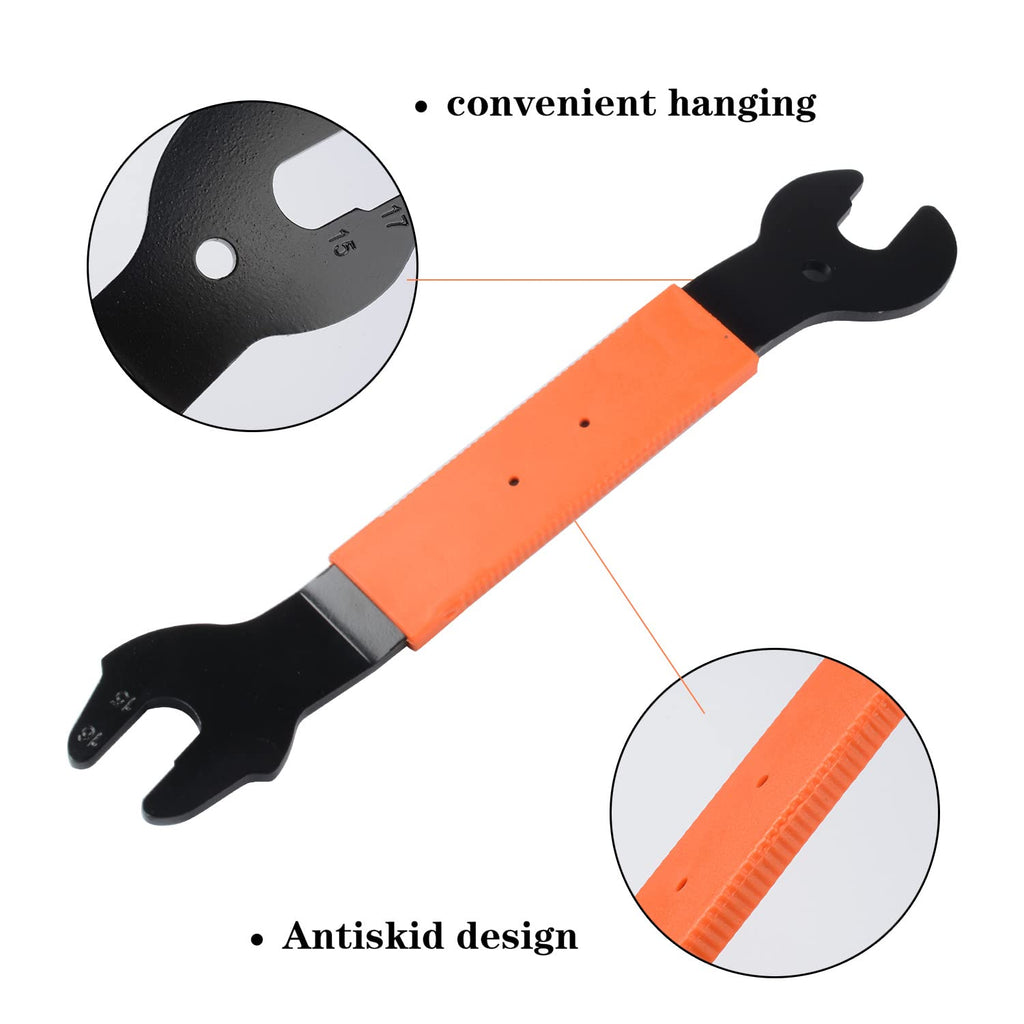 Pedal Wrench Double Sided Bicycle Pedal Removal 15/16/17Mm Bike Spanner Mechanic Repair Tool Long Hand Comfortable Grip Energy-S