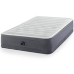 Intex Premaire I Fiber-Tech Elevated Dura Beam Lightweight Inflatable Home Pillowtop Airbed Mattress Electric Built-In Pump Port