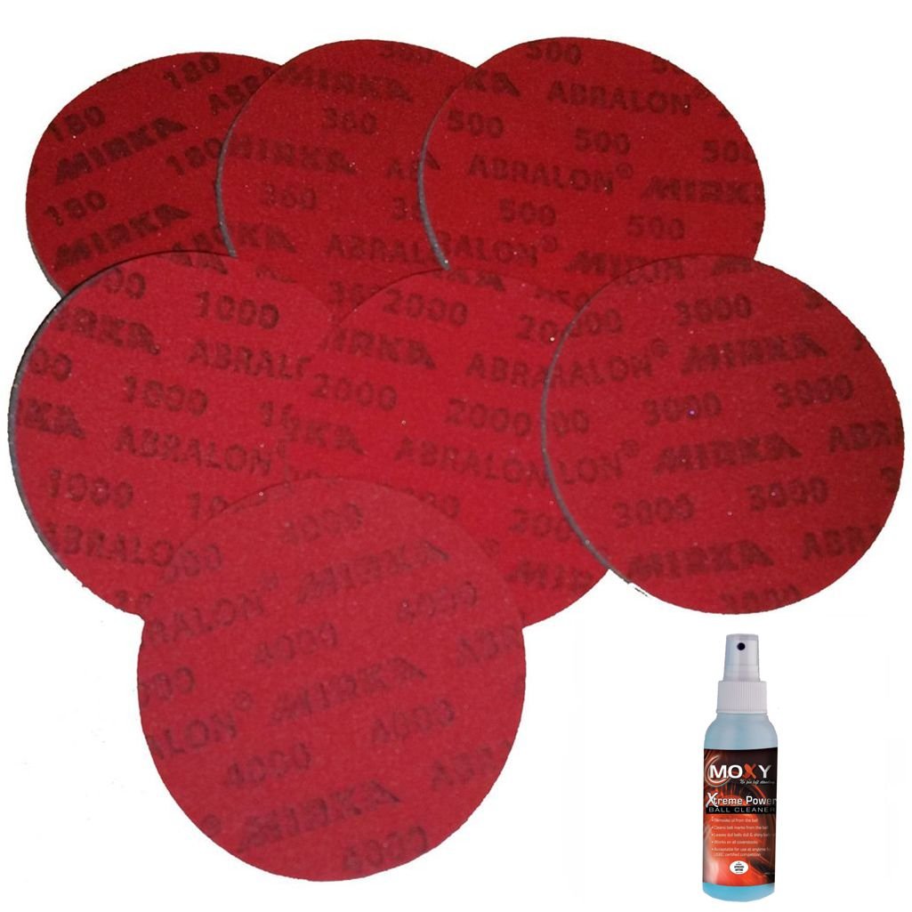 Bowlerstore Abralon Sanding Pads- Set Of All 7 Grits Plus Moxy Cleaner