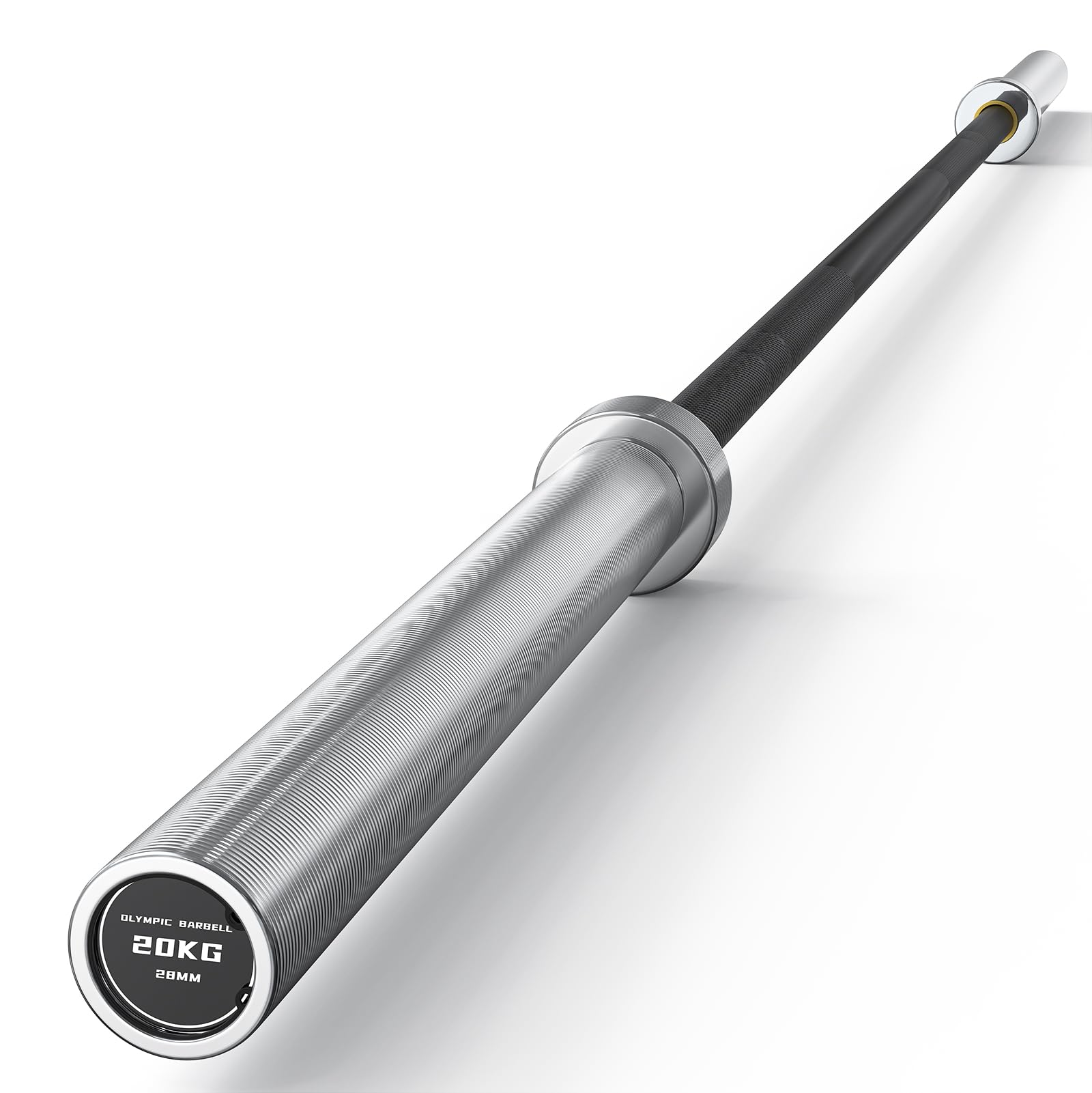 7FT Olympic Barbell 45 lb Barbell 2 INCH 1000lbs Capacity Olympic Bar with Moderate Knurling For Squats Curls Deadlifts Black an