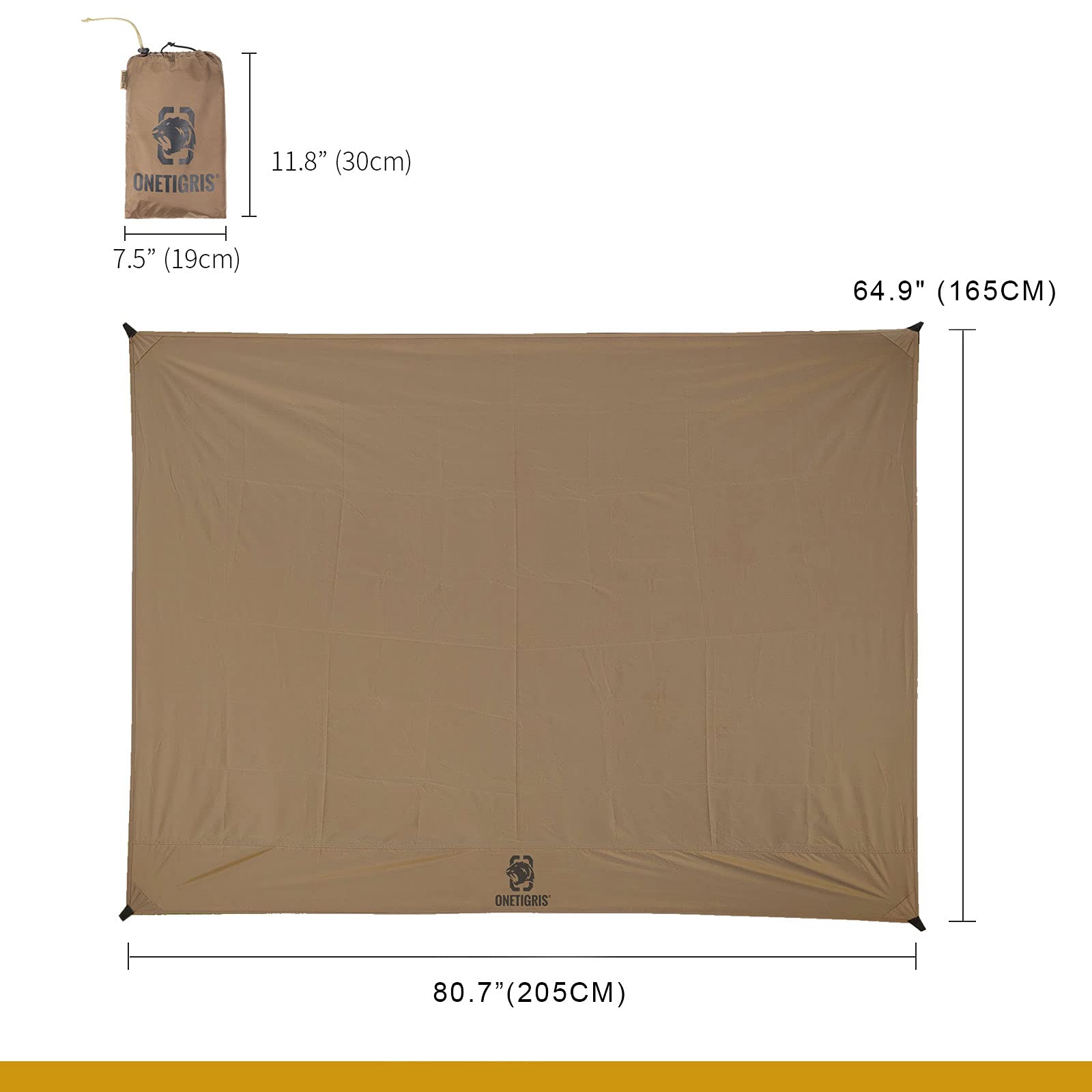 Onetigris Waterproof Tent Footprint, 81'' X 65''