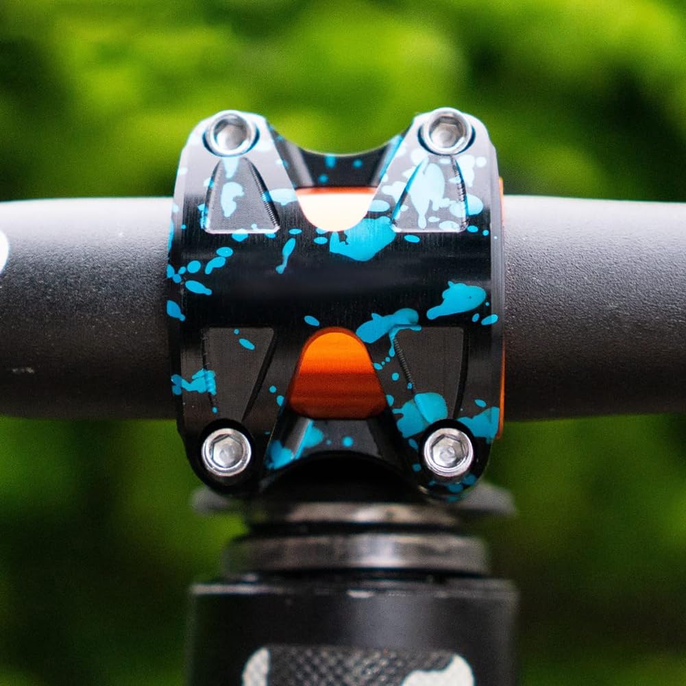 Gaderth 31.8 Mm /35Mm Bike Stems Aluminum Alloy Mountain Bike Short Handlebar Stem For Road Bike Mtb Bmx Fixie Gear Purple Blue