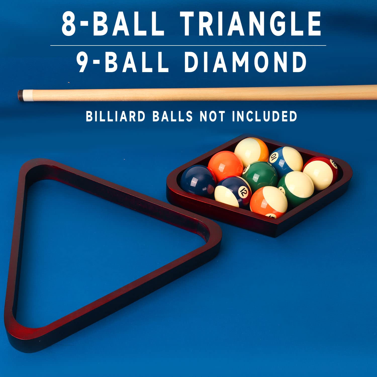 Gse Solid Wood Billiard 8-Ball Triangle & 9-Ball Diamond Pool Ball Racks For 2-1/4'' Pool Balls (Mahogany Triangle & Diamond Rac