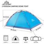 Jelucamp 1/2 Person Dome Tents For Camping, Lightweight Portable Single Backpacking Tent, Small Easy Setup Outdoor Waterproof Ca