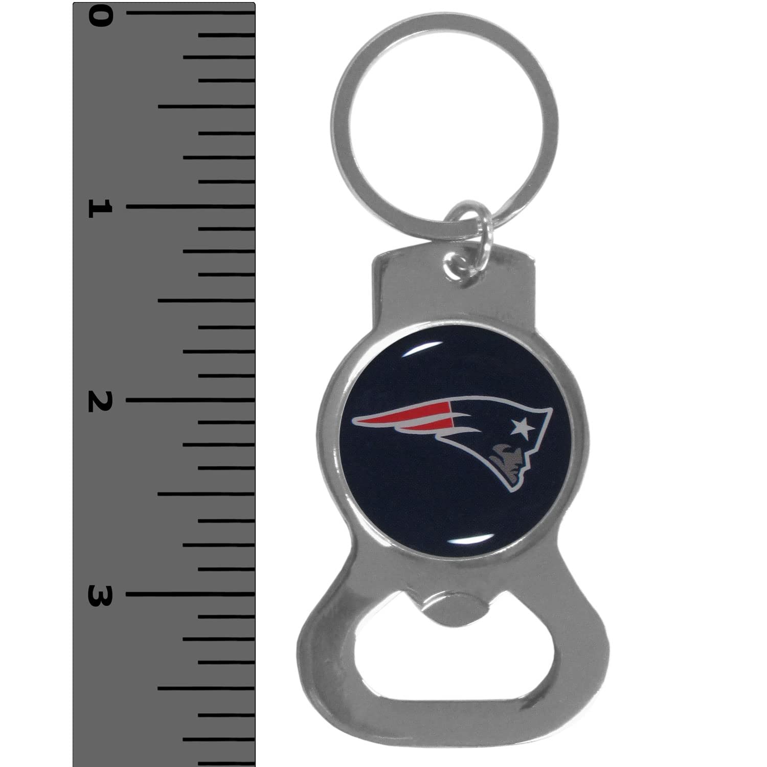 Nfl Siskiyou Sports Fan Shop New England Patriots Bottle Opener Key Chain One Size Team Color , Black