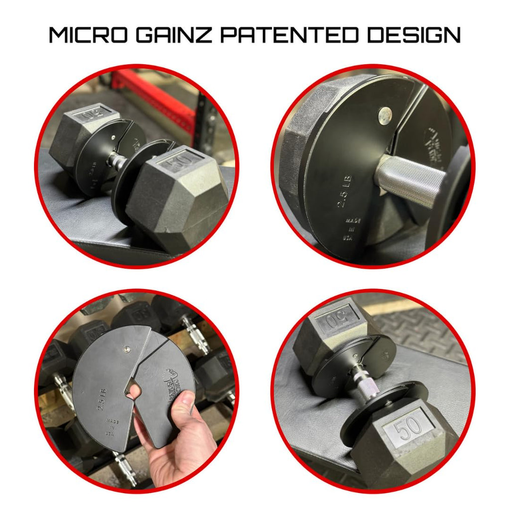 Micro Gainz Dumbbell Fractional 2.5 Lb Weight Plate, Ideal For Micro Loading, Choose 2 Or 4 Piece Fractional Weight Plates, Desi