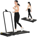 Walking Pad Treadmill With Foldable Handle Bar - Under Desk Treadmill For Home & Office | Remote Control, Bluetooth Speaker, Led