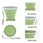 Nintora-C Collapsible Cup-Silicone Small Foldable-Expandable Folding Drinking Cups -Reusable Portable Mugs-Cup With Lids For Tra
