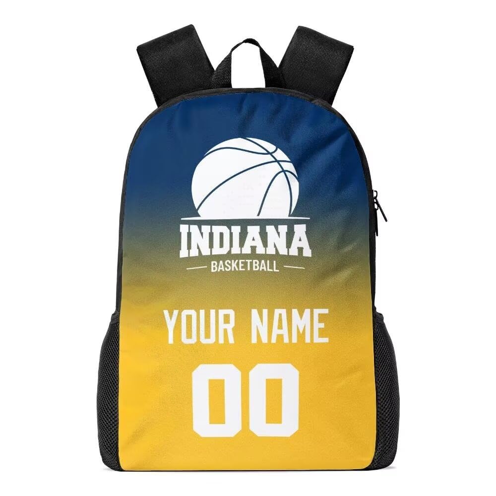 Personalized Indiana Basketball Sports Backpack Custom City Fan Gift Shoulder Bag Add Name and Number Casual Bag