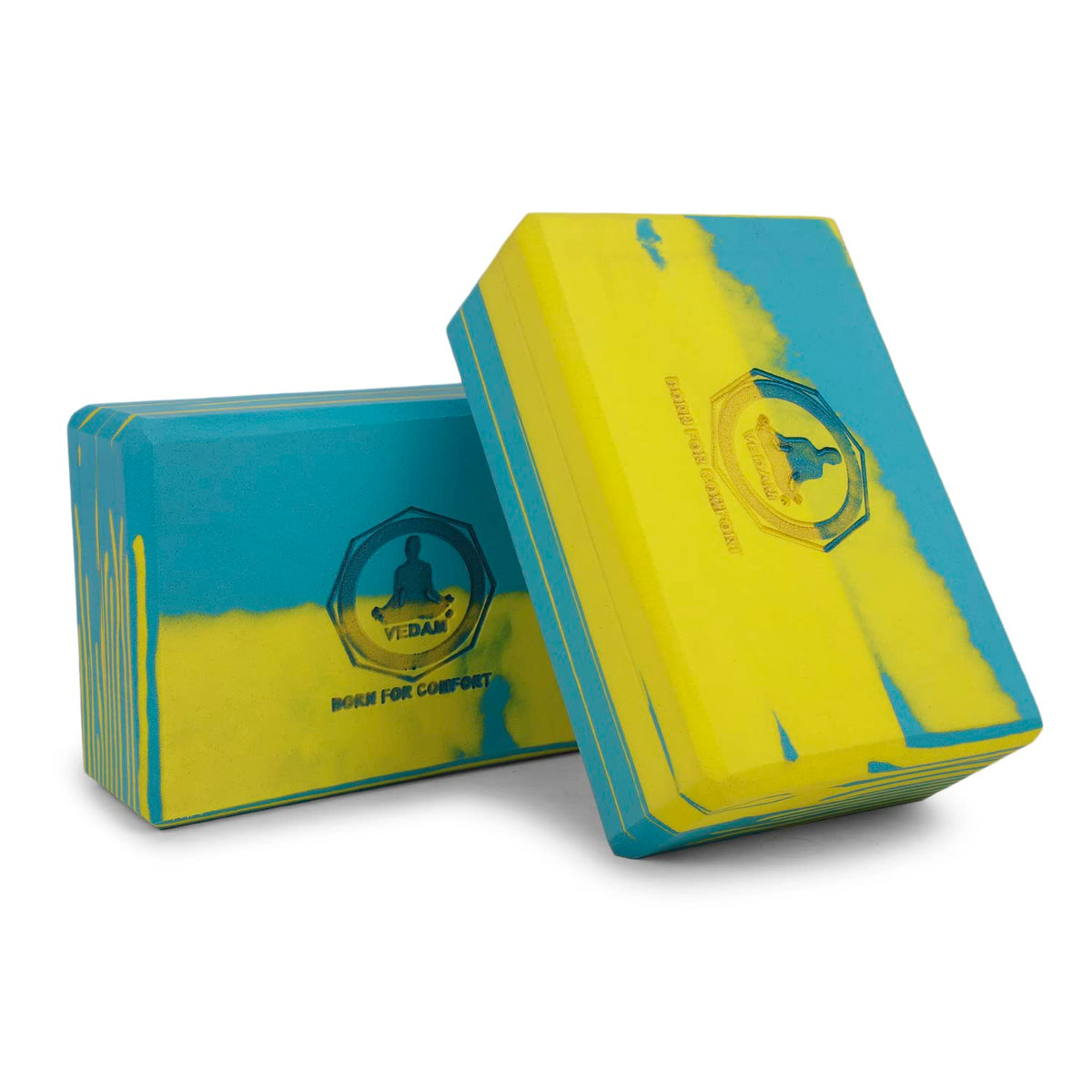 Vedam High Density Eva Foam Yoga Block Set Of 2 For Men & Women | Improve Strength & Aid Balance (Multicolor)