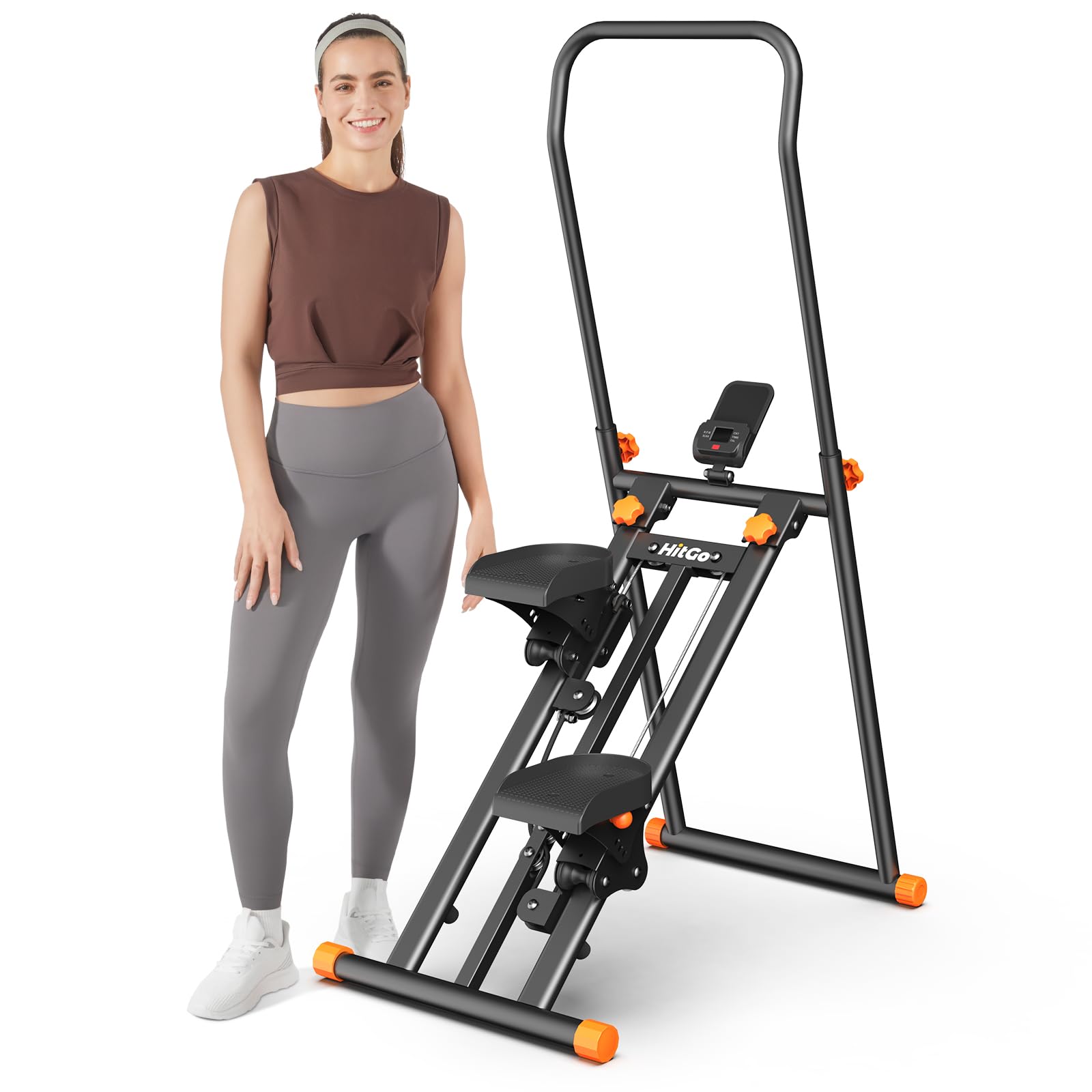 HitGo Stair Stepper for Home Gym, Vertical Stair Climber Machine for Full-Body Workout, Compact & Foldable Cardio Stepper with A