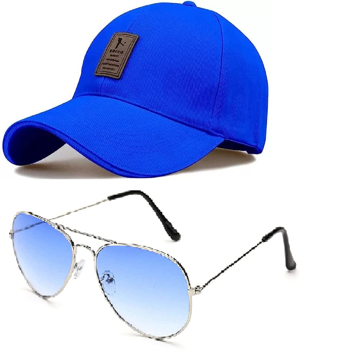 Selloria Brand A Soft Cotton Adjustable Unisex Cap And Sunglass Quick Drying Sun Hat Protection For Men And Women (Freesize) Bas
