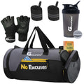 Groupers Gym Bag Combo 2025L  Black Sports & Travel Duffle (432523 Cm) For Men & Women + 21inch Wrist Wraps, Workout Gloves & 400