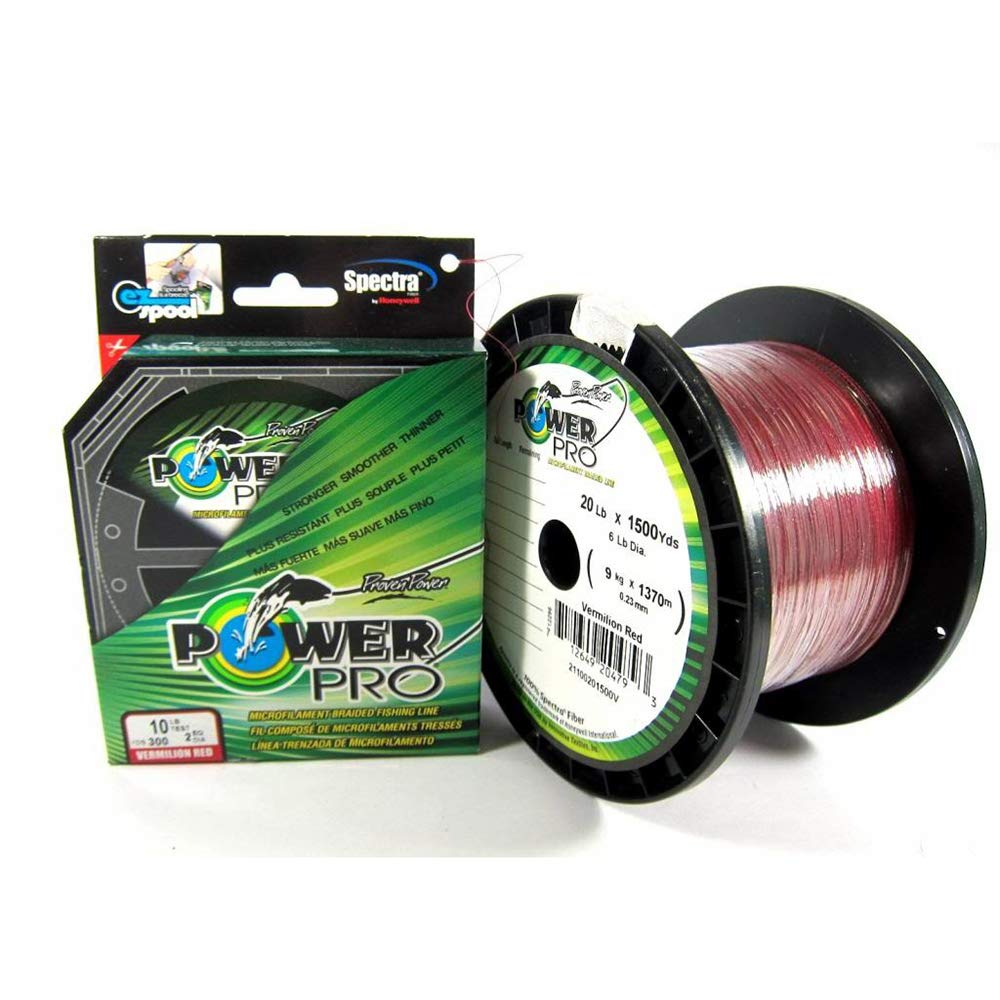 Power Pro Spectra Fiber Braided Fishing Line, Vermilion Red, 300Yd/10Lb