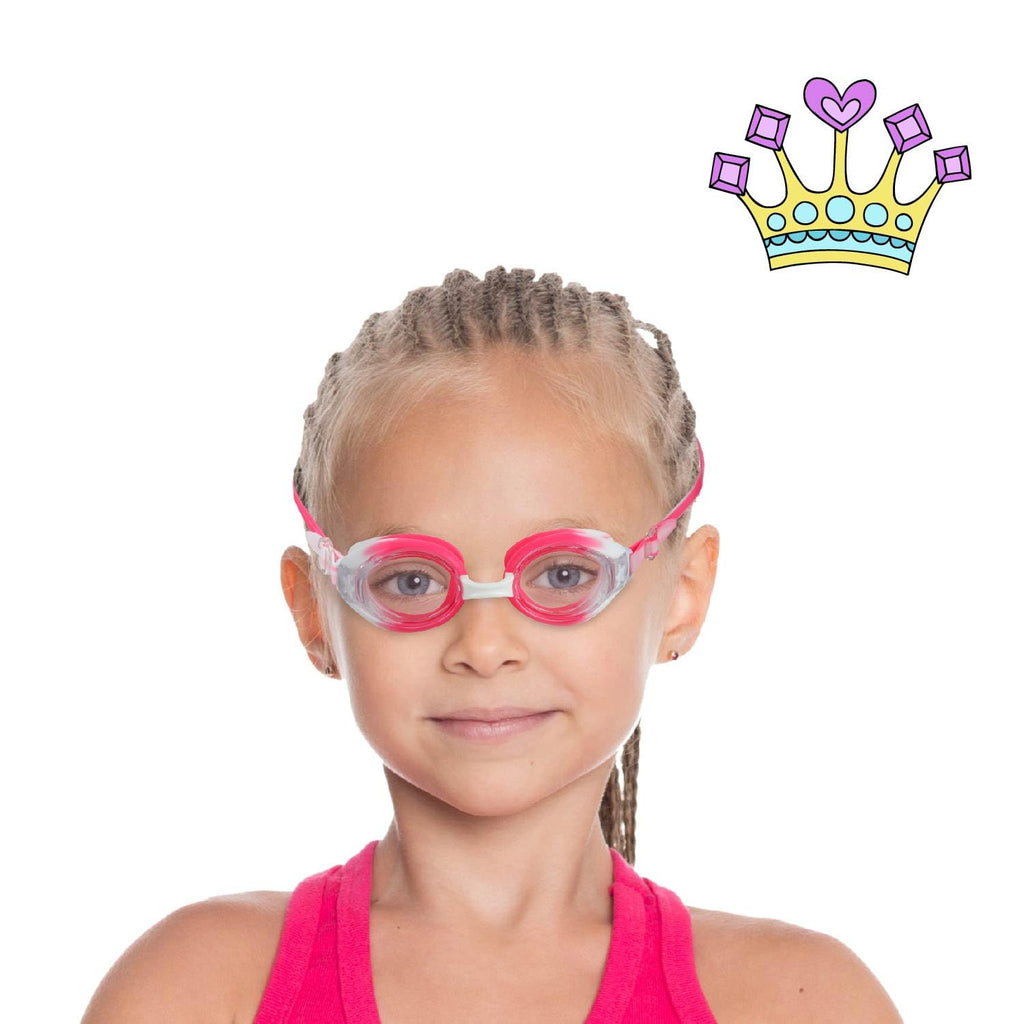 RUIGAO Kids Swim Goggles Age 2-6, Toddler Goggles No Hair Pull,UV Protection/Anti Fog/Padded HeadBand (1PK Extra - Pink Princess