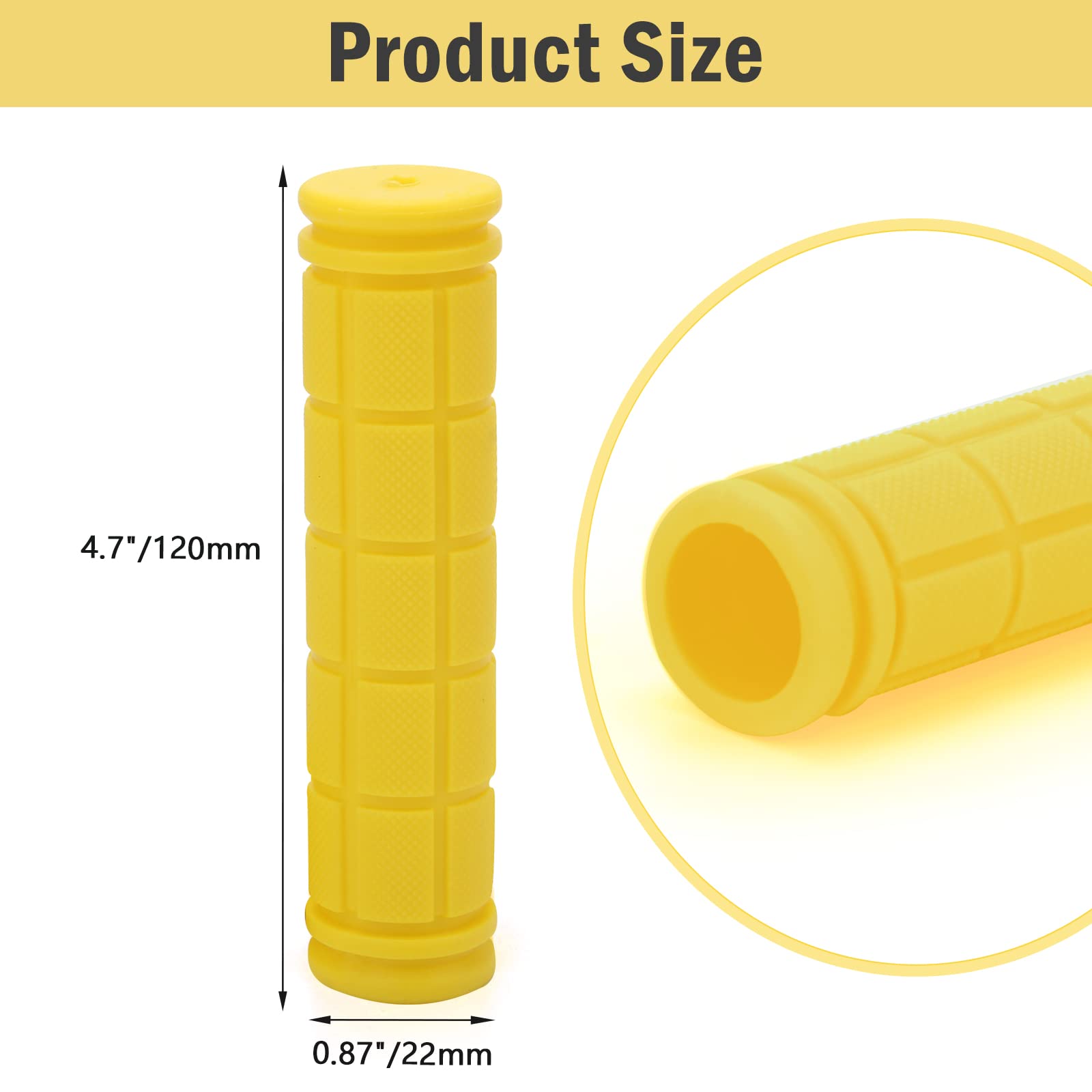Coolrunner Bike Handlebar Grips, Bicycle Grips For Kids Girls Boys, Non-Slip Rubber Mushroom Grips For Scooter Cruiser Seadoo Tr