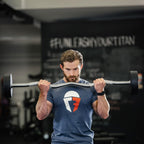 Titan Fitness 50 Lb Rubber Ez Curl Fixed Barbell, Pre-Loaded Weight Bar For Strength Training & Weightlifting