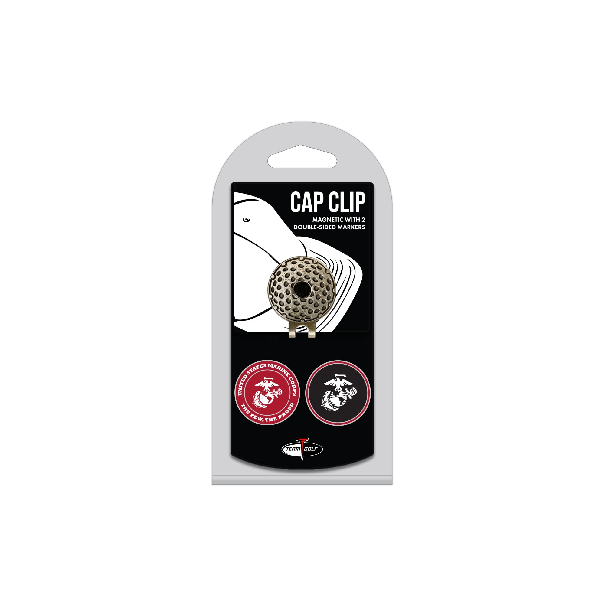 Team Golf Military Marines Cap Clip With 2 Golf Ball Markers Golf Cap Clip With 2 Removable Double-Sided Enamel Magnetic Ball Ma