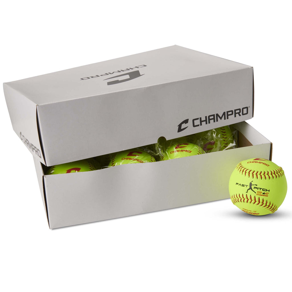 Champro Nfhs Leather Cover, Red Set (Optic Yellow, 12-Inch)