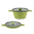 Restaurantware-Hi Tek 2.5 Liter Collapsible Camping Pot, 1 Portable Cook Pot - With Lid, Stainless Steel Bottom, Silicone Campin