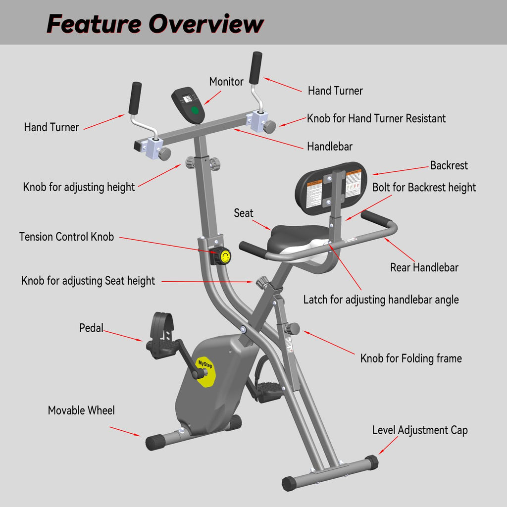 Folding Exercise Bike Arms And Feet Trainer Equipment For Home Workout Stationary Magnetic Foldable Upright Indoor Cycling Bicyc