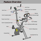 Folding Exercise Bike Arms And Feet Trainer Equipment For Home Workout Stationary Magnetic Foldable Upright Indoor Cycling Bicyc