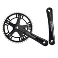 CDHPOWER Crankset 46T 170mm Single Speed Crankarms 130 BCD for Mountain Road Bike Fixed Gear Bicycle (Square Taper, Black) (46T,