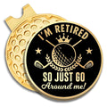 Geygie Im Retired Black Gold Golf Ball Marker With Magnetic Hat Clip, Golf Accessories For Men Women, Golf Gifts For Men Women G