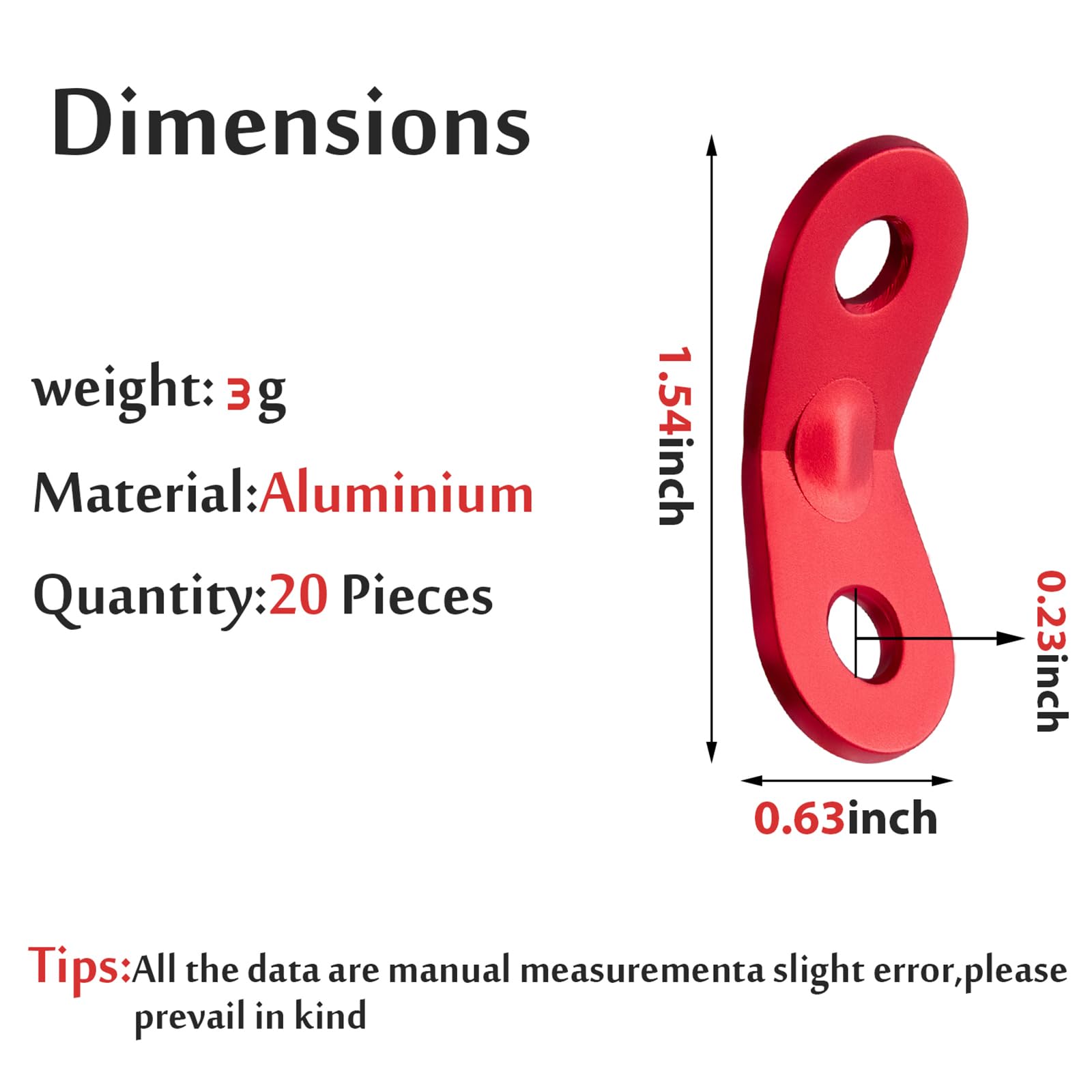 Satinior 20 Pieces Aluminum Alloy Guyline Cord Adjuster Tent Tensioners Rope Adjuster Tent Rope Adjusters For Outdoor Camping Hi