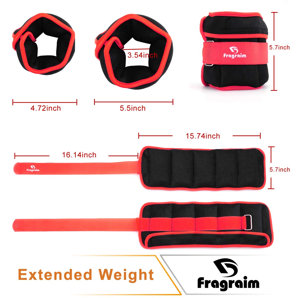 Fragraim Adjustable Ankle Weights 1-10 Lbs Pair With Removable Weight For Jogging, Gymnastics, Aerobics, Physical Therapy, Resis