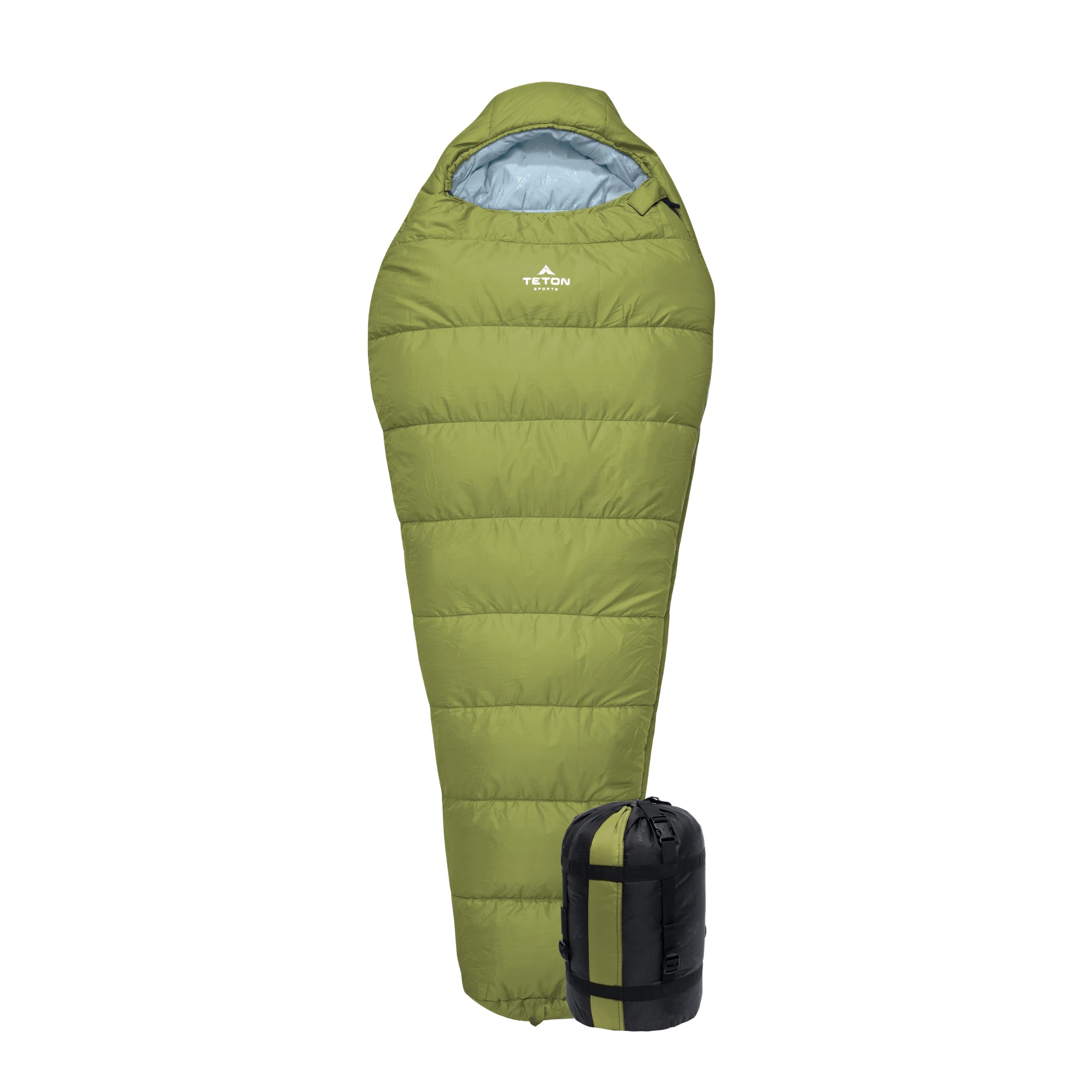 Teton Sports Leef Lightweight Mummy Sleeping Bag; Great For Hiking, Backpacking And Camping; Free Compression Sack; 0F Short, Mo