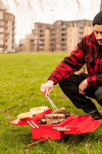 Suck Uk Portable Bbq Tool Box With Carry Handles-Perfect For Camping, Picnics And Alfresco Dining, 8.66 X 15.94 X 7.87 In, Red
