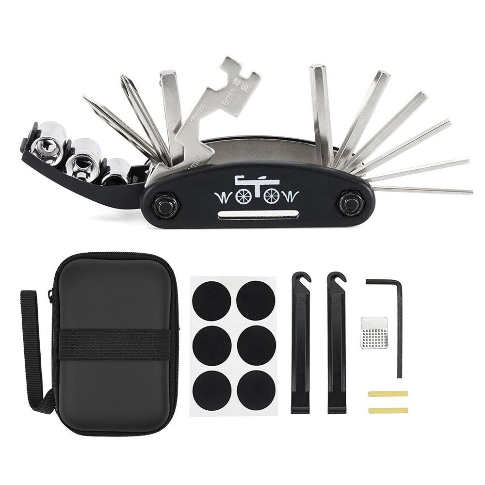Wotow Bike Repair Tool Kit - 16 In 1 Bicycle Multitool Portable Mountain Bike Tool Cycling Maintenance, Bike Hex Key Wrench & Bi