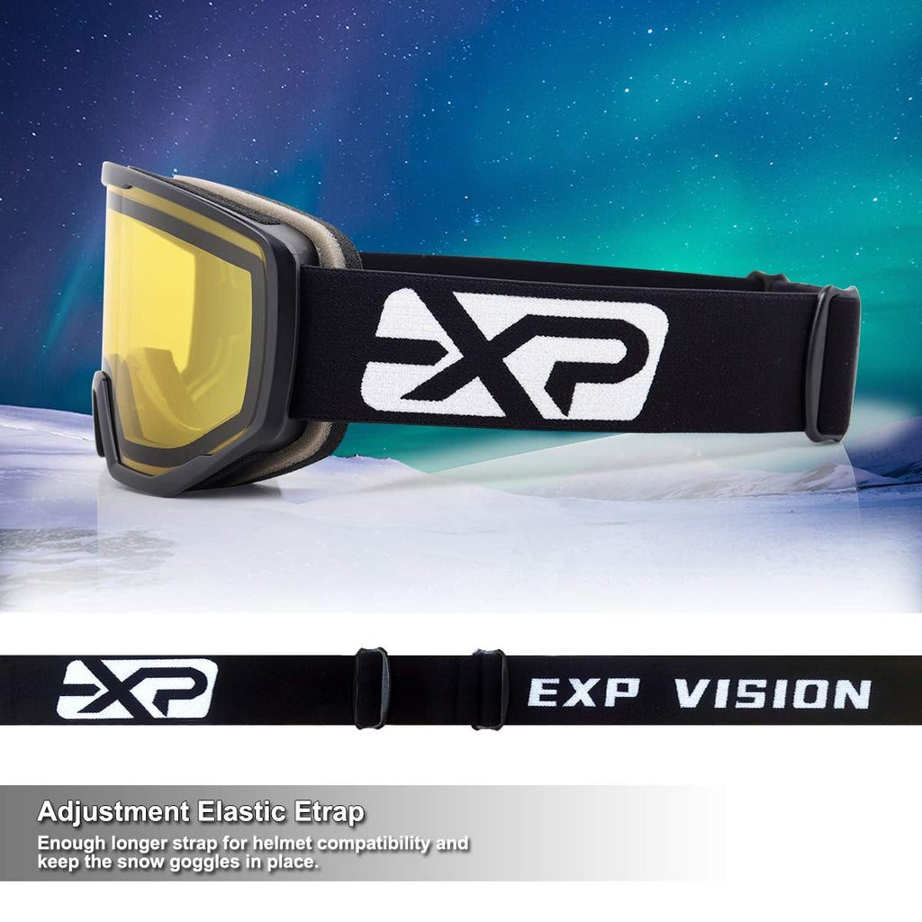 Exp Vision Ski Goggles Snowboard For Men Women, Otg Anti Fog Uv Protection Snow Goggles