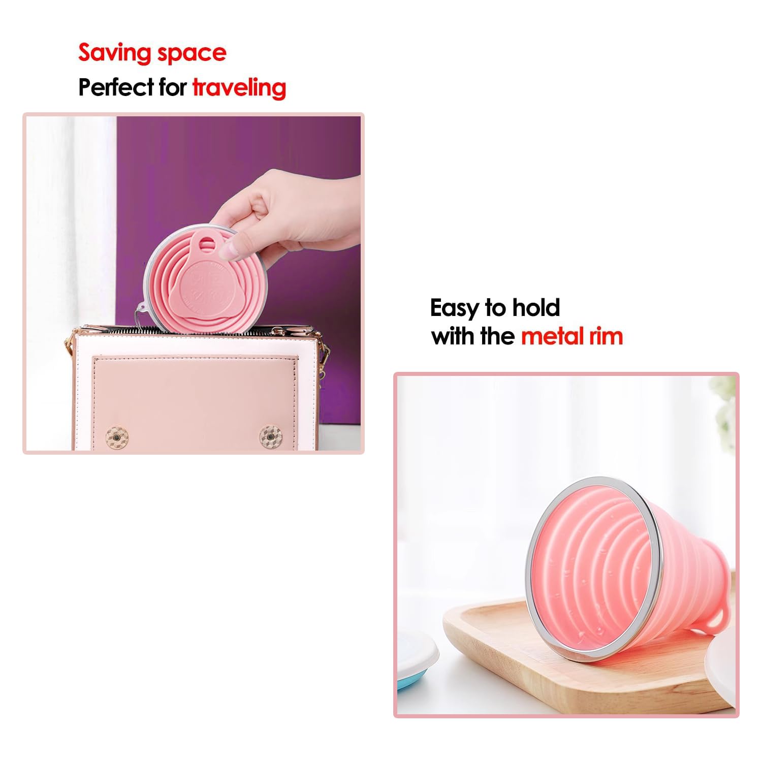 Intatikoo Silicone Collapsible Cups For Camping Travel,Small Portable Backpacking Camping Cup For Outdoor,Reusable Drinking Cup
