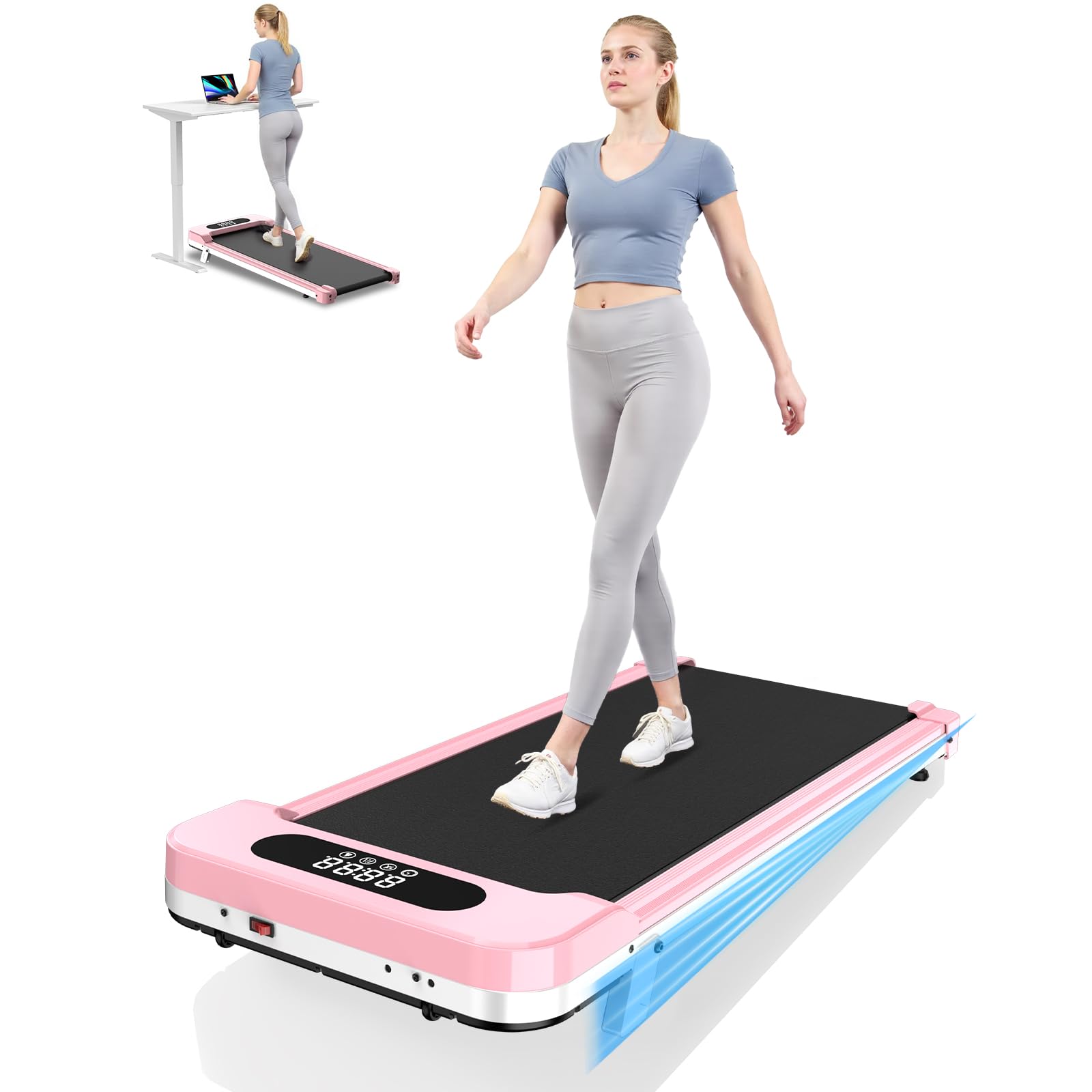 Walking Pad Treadmill - 2.5Hp Low Noise Treadmill Small, Incline Treadmills, Portable Compact Walking Pad For Home Office, Remot