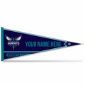 Rico Industries Nba Basketball Charlotte Hornets Personalized - Custom 12'' X 30'' Soft Felt Pennant - Ez To Hang