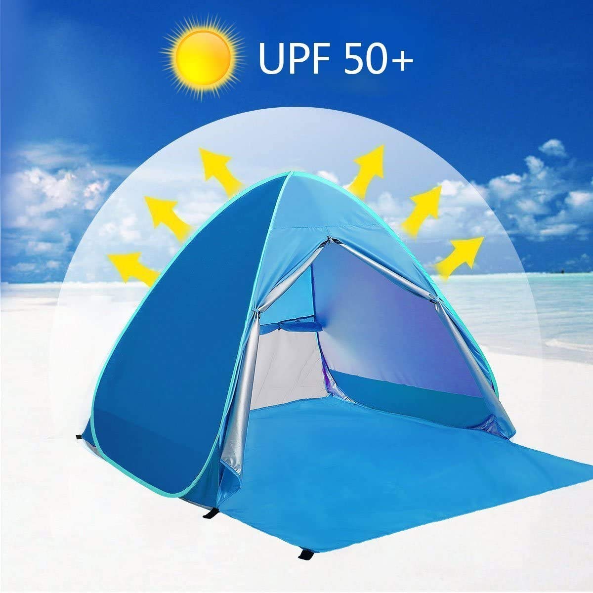 Pop Up Beach Tent Shade Sun Shelter Upf 50+ Canopy Cabana 2-3 Person For Adults Baby Kids Outdoor Activities Camping Fishing Hik