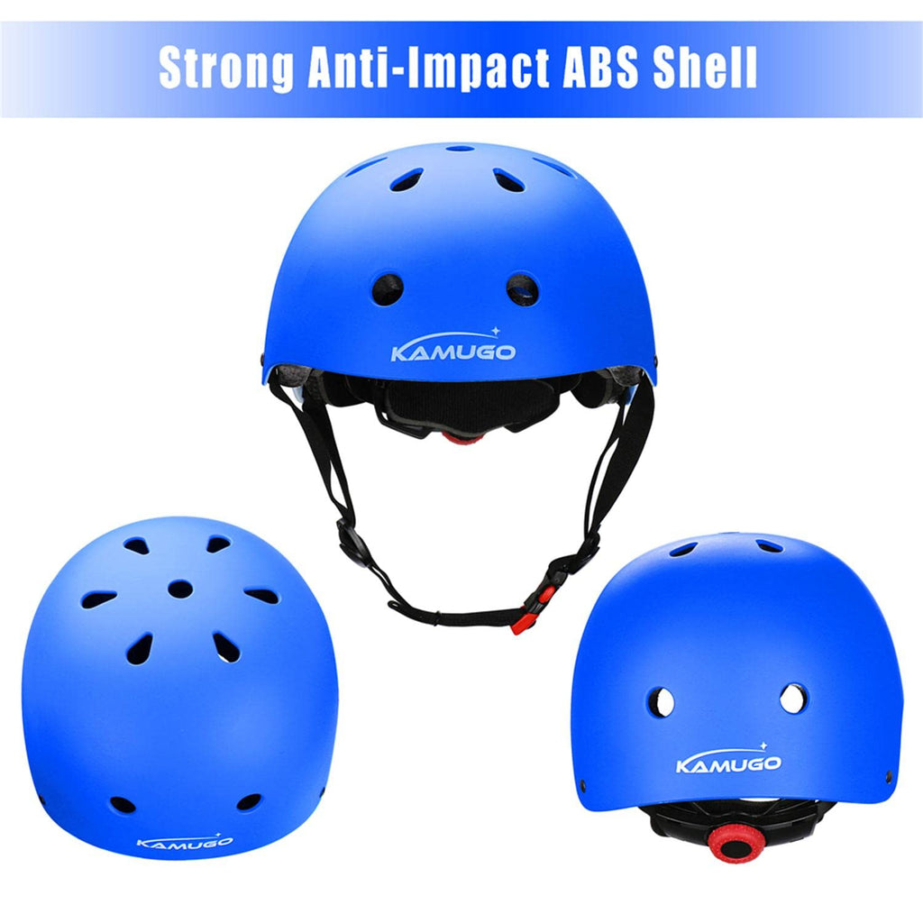 Kamugo Kids Bike Helmet, Toddler Helmet For Ages 2-8 Boys Girls With Sports Protective Gear Set Knee Elbow Wrist Pads For Skateb